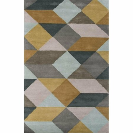 JAIPUR RUGS Hand-Tufted Geometric Pattern Wool Gray/Yellow Area Rug  8x11 RUG116795